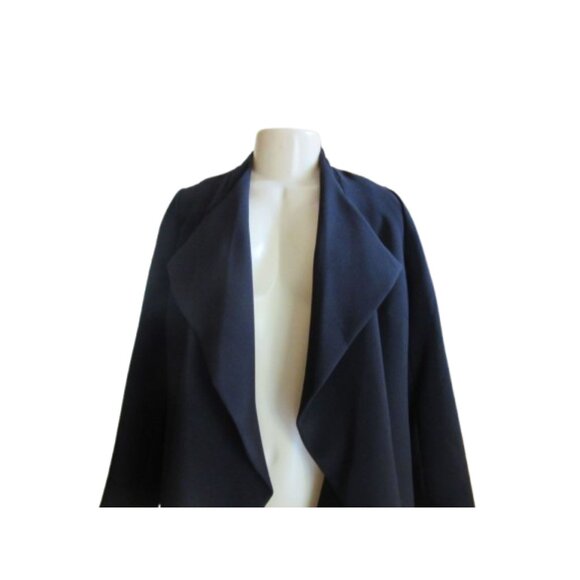 New w Tags, Anne Klein Cascade Open Black Long Jacket Size 6 - Picture 2 of 7